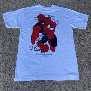 Vintage 90s 1996 Marvel Spiderman Hyperion Web Tech Rare Design T Shirt